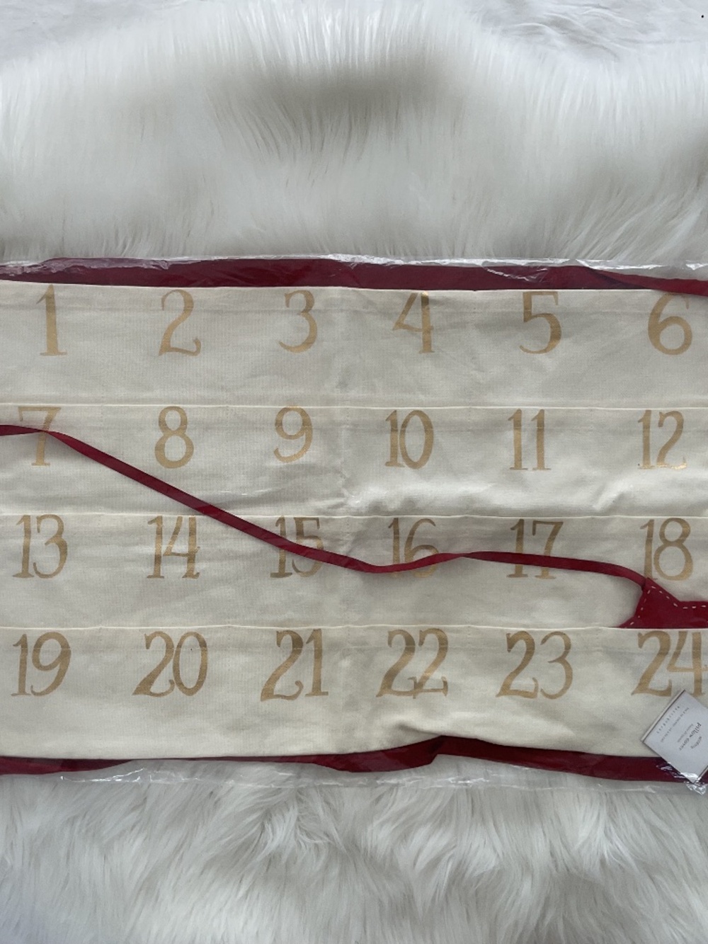 NWT Pottery Barn Advent Calendar Lumbar Pillow Cover 16”x26” Christmas Holiday
